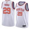 White Alando Tucker SUNS #29 Twill Basketball Jersey FREE SHIPPING