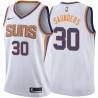 White2 Fred Saunders SUNS #30 Twill Basketball Jersey FREE SHIPPING