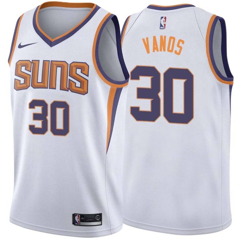 White2 Nick Vanos SUNS #30 Twill Basketball Jersey FREE SHIPPING