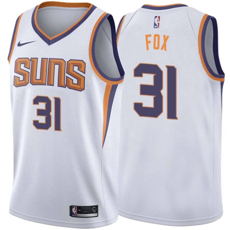 White2 Jim Fox SUNS #31 Twill Basketball Jersey FREE SHIPPING