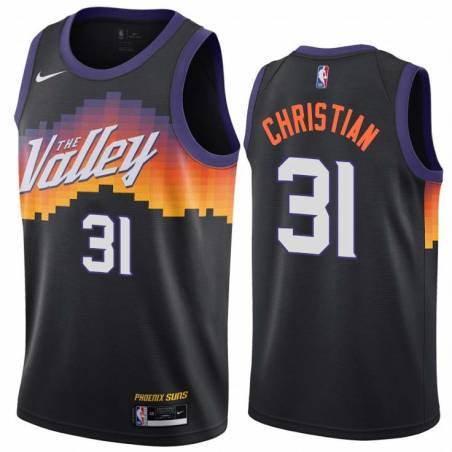 Black_City_The_Valley Bob Christian SUNS #31 Twill Basketball Jersey FREE SHIPPING