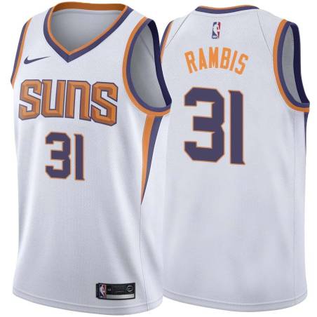 White2 Kurt Rambis SUNS #31 Twill Basketball Jersey FREE SHIPPING