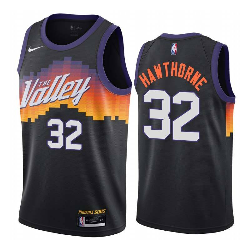 Black_City_The_Valley Nate Hawthorne SUNS #32 Twill Basketball Jersey FREE SHIPPING