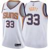 White2 Charlie Scott SUNS #33 Twill Basketball Jersey FREE SHIPPING