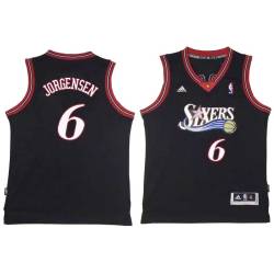 Black Throwback Noble Jorgensen Twill Basketball Jersey -76ers #6 Jorgensen Twill Jerseys, FREE SHIPPING