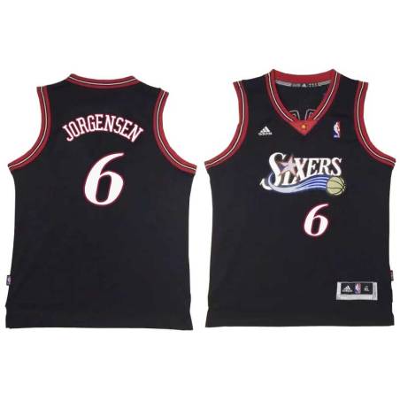 Black Throwback Noble Jorgensen Twill Basketball Jersey -76ers #6 Jorgensen Twill Jerseys, FREE SHIPPING