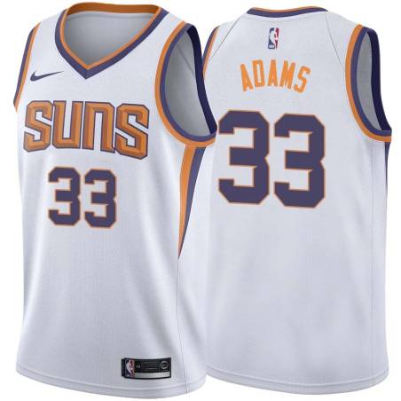 White2 Alvan Adams SUNS #33 Twill Basketball Jersey FREE SHIPPING