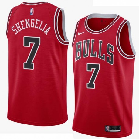 Red Tornike Shengelia Twill Basketball Jersey -Bulls #7 Shengelia Twill Jerseys, FREE SHIPPING