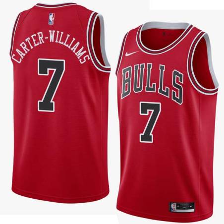Red Michael Carter-Williams Twill Basketball Jersey -Bulls #7 Carter-Williams Twill Jerseys, FREE SHIPPING