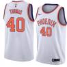 White Joe Thomas SUNS #40 Twill Basketball Jersey FREE SHIPPING