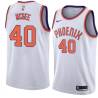 White Mike McGee SUNS #40 Twill Basketball Jersey FREE SHIPPING