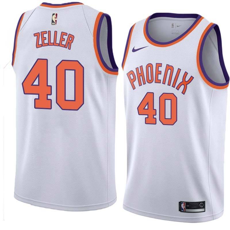 White Luke Zeller SUNS #40 Twill Basketball Jersey FREE SHIPPING