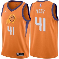 Orange Mark West SUNS #41 Twill Basketball Jersey FREE SHIPPING