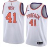 White Mark West SUNS #41 Twill Basketball Jersey FREE SHIPPING