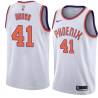 White Lorenzo Brown SUNS #41 Twill Basketball Jersey FREE SHIPPING