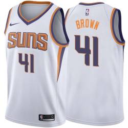 White2 Lorenzo Brown SUNS #41 Twill Basketball Jersey FREE SHIPPING