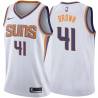 White2 Lorenzo Brown SUNS #41 Twill Basketball Jersey FREE SHIPPING