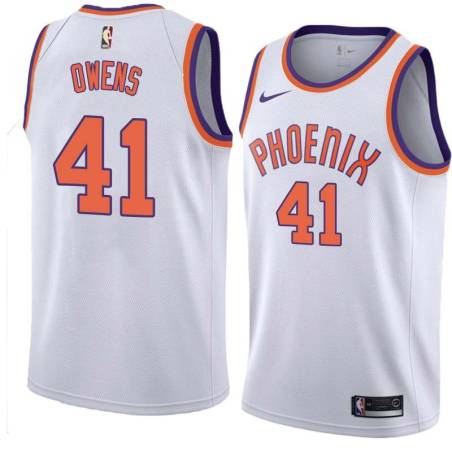 White Tariq Owens SUNS #41 Twill Basketball Jersey FREE SHIPPING