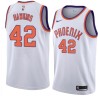 White Connie Hawkins SUNS #42 Twill Basketball Jersey FREE SHIPPING