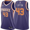 Purple Dave Lattin SUNS #43 Twill Basketball Jersey FREE SHIPPING