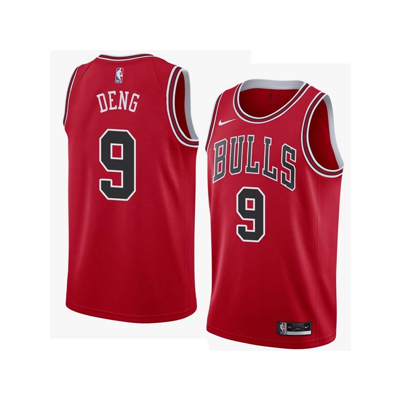 Red Luol Deng Twill Basketball Jersey -Bulls #9 Deng Twill Jerseys, FREE SHIPPING