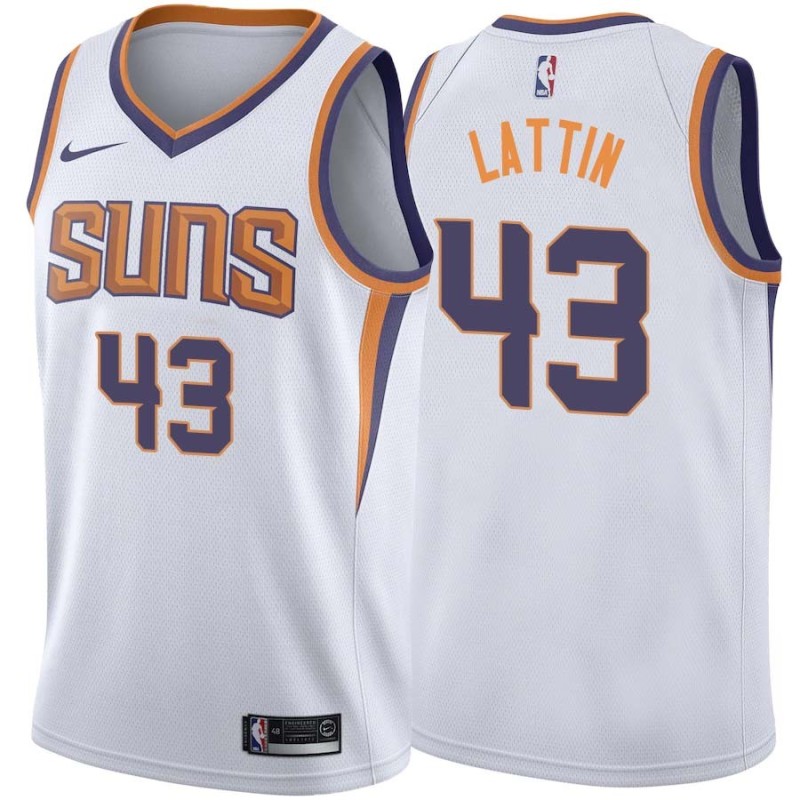 White2 Dave Lattin SUNS #43 Twill Basketball Jersey FREE SHIPPING