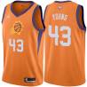 Orange Michael Young SUNS #43 Twill Basketball Jersey FREE SHIPPING