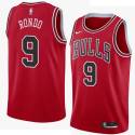 Rajon Rondo Twill Basketball Jersey -Bulls #9 Rondo Twill Jerseys, FREE SHIPPING