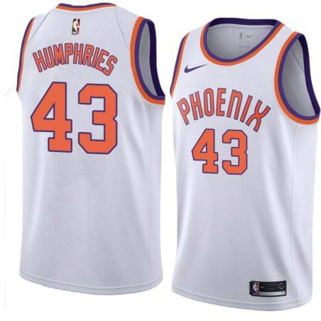 White Kris Humphries SUNS #43 Twill Basketball Jersey FREE SHIPPING