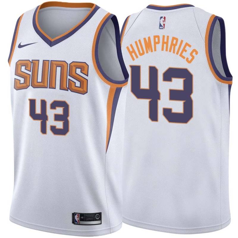 White2 Kris Humphries SUNS #43 Twill Basketball Jersey FREE SHIPPING