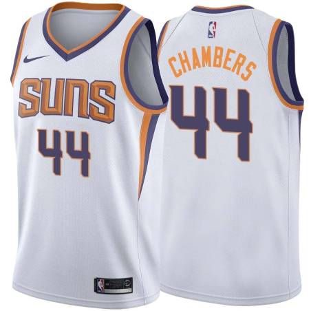 White2 Jerry Chambers SUNS #44 Twill Basketball Jersey FREE SHIPPING