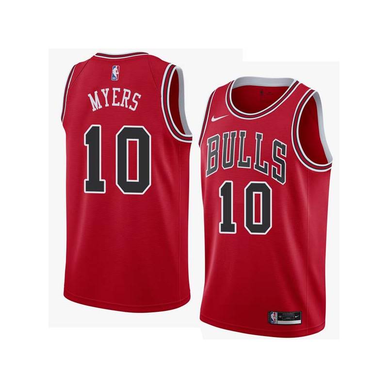 Red Pete Myers Twill Basketball Jersey -Bulls #10 Myers Twill Jerseys, FREE SHIPPING