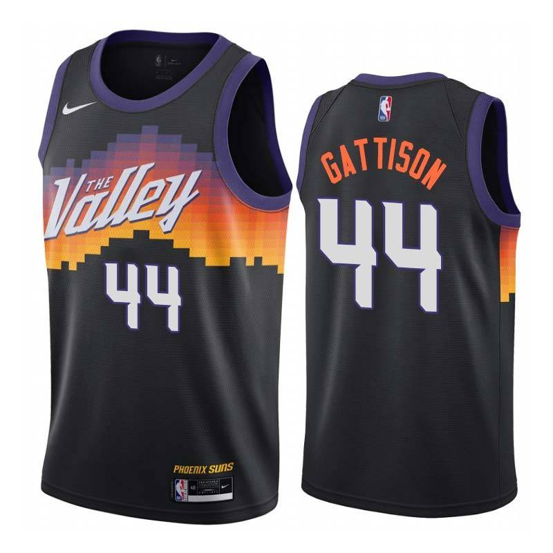 Black_City_The_Valley Kenny Gattison SUNS #44 Twill Basketball Jersey FREE SHIPPING