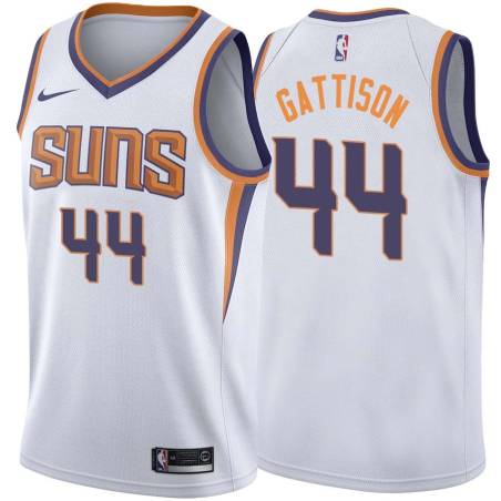 White2 Kenny Gattison SUNS #44 Twill Basketball Jersey FREE SHIPPING