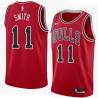 Red Willie Smith Twill Basketball Jersey -Bulls #11 Smith Twill Jerseys, FREE SHIPPING