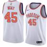 White Ed Nealy SUNS #45 Twill Basketball Jersey FREE SHIPPING