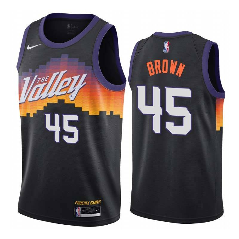 Black_City_The_Valley Mike Brown SUNS #45 Twill Basketball Jersey FREE SHIPPING