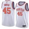 White Steven Hunter SUNS #45 Twill Basketball Jersey FREE SHIPPING