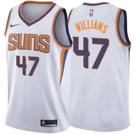 White2 Scott Williams SUNS #47 Twill Basketball Jersey FREE SHIPPING