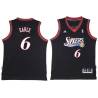 Black Throwback Ed Earle Twill Basketball Jersey -76ers #6 Earle Twill Jerseys, FREE SHIPPING