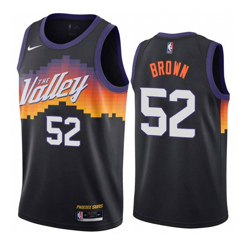 Black_City_The_Valley Chucky Brown SUNS #52 Twill Basketball Jersey FREE SHIPPING