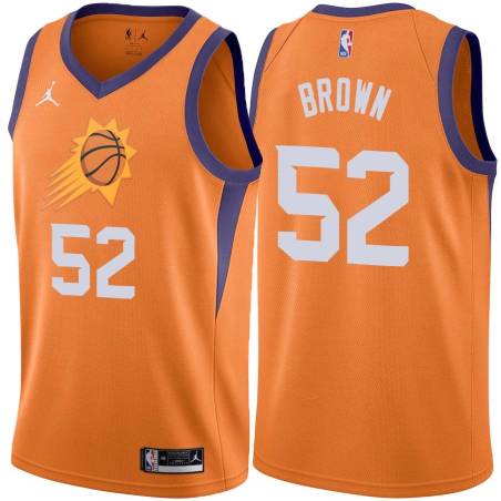 Orange Chucky Brown SUNS #52 Twill Basketball Jersey FREE SHIPPING