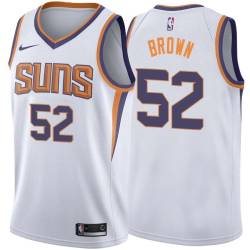 White Chucky Brown SUNS #52 Twill Basketball Jersey FREE SHIPPING