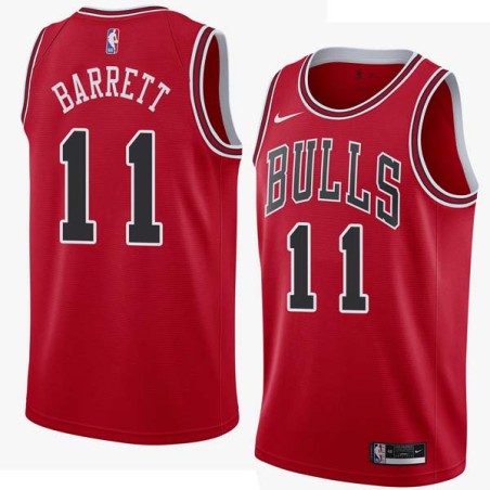 Red Andre Barrett Twill Basketball Jersey -Bulls #11 Barrett Twill Jerseys, FREE SHIPPING