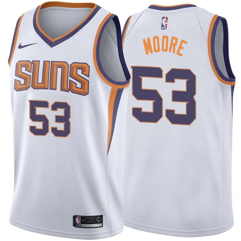 White2 Ron Moore SUNS #53 Twill Basketball Jersey FREE SHIPPING
