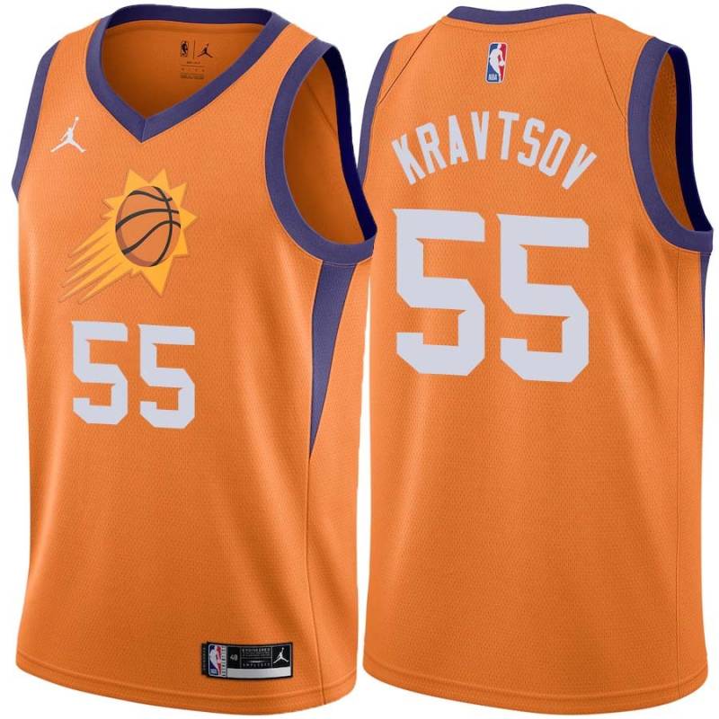 Orange Viacheslav Kravtsov SUNS #55 Twill Basketball Jersey FREE SHIPPING