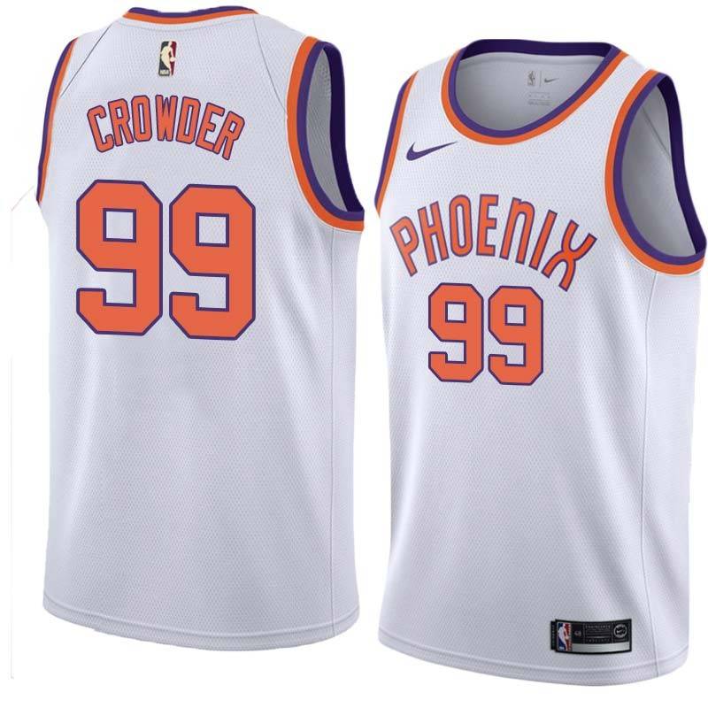 White Jae Crowder SUNS #99 Twill Basketball Jersey FREE SHIPPING