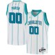 White Robert Parish Hornets #00 Twill Basketball Jersey FREE SHIPPING