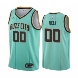 Teal_BUZZ_CITY Tony Delk Hornets #00 Twill Basketball Jersey FREE SHIPPING