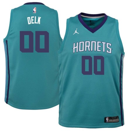 Teal Tony Delk Hornets #00 Twill Basketball Jersey FREE SHIPPING